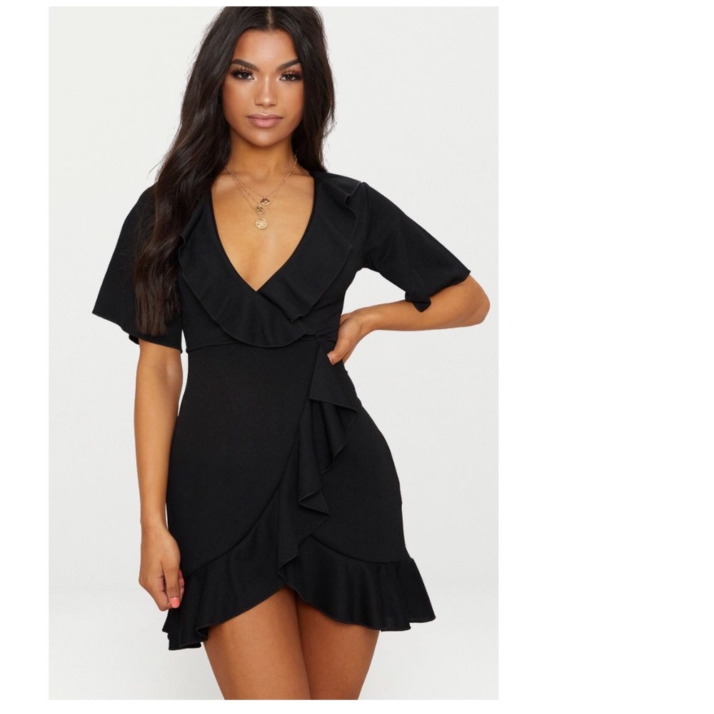 Black Frill Detail Wrap Detail